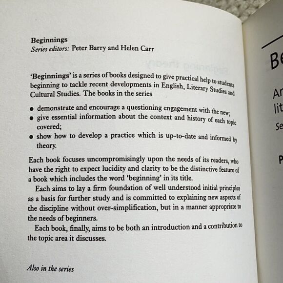 3/$20 “An Introduction to Literary and Cultural Theory,” Peter Barry - Picture 6 of 15